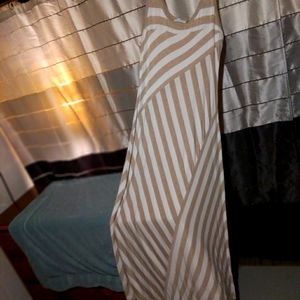 Calvin Klein sleeveless tan/white maxi dress sz 12